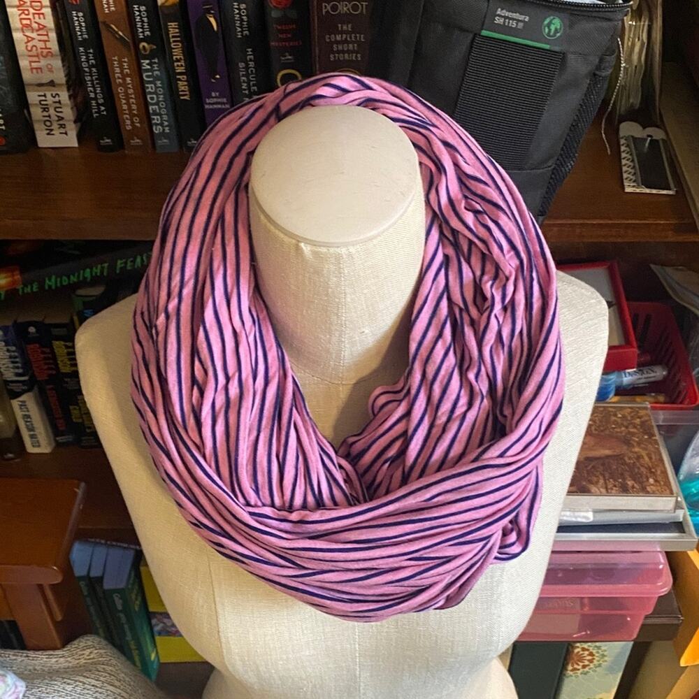J. Crew Vibrant Pink and Navy Scarf